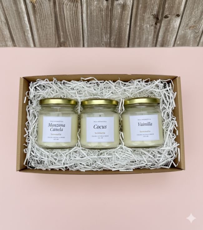 Vela Aromática Medium Gold Serenatta - Trio